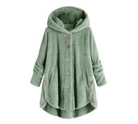 Teddy Jacket Women Clearance Ladies Thick Teddy Fleece Hood Jackets Full Zip Winter Warm Wool Coats Plus Size Plush Coats Cute Fluffy Button Hoodie Sherpa Jacket Casual Outerwear with Pockets S-5XL