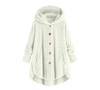 Teddy Jacket Women Clearance Ladies Thick Teddy Fleece Hood Jackets Full Zip Winter Warm Wool Coats Plus Size Plush Coats Cute Fluffy Button Hoodie Sherpa Jacket Casual Outerwear with Pockets S-5XL