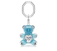 Teddy key ring, Bear, Blue, Rhodium plated