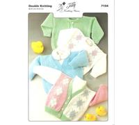 Teddy Knitting Pattern 7104 : Baby Cardigans and Sweaters (16-22in)