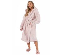 Teddy Marl Fleece Adults Dressing Gown Full-Length Robe OHS Light Pink One Size