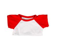 Teddy Mountain White T-Shirt with Red Sleeve Fits Most 8"-10" Webkinz, Shining Star and 8"-10" (20cm) Make Your Own Stuffed Animals