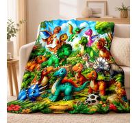 Teddy Pastel Floral Throw Blanket Plush Cozy Flannel with Cute Bear Prints | Soft flannel, 3D teddy bear & floral motifs, skin-friendly warmth, versatile indoor decor - for couch, bed, dorm, and gifting