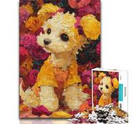 Teddy Puppy Jigsaw Puzzles for Adults Teenagers Jigsaws Puzzle,Toys Educational Games Stress Relieving Wishlist with Santa Claus (38x26cm)