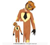 FIESTAS GUIRCA | Bear Robot Costume Set Child - Brown - 5-6 Years | Face Mask | Jumpsuit with Heart & Star Print | Cartoon Style | Polyester | 123 cm | Halloween, Karneval & Fasching