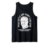 Teddy Roosevelt Portrait Bick Stick Foreign Policy Vintage Tank Top
