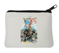 Teddy Roosevelt Riding A Horse Neoprene Coin Purse Pouch 10x11cm White