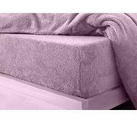 Teddy Sherpa Fleece Fitted Bed Sheet Thermal Super Soft Warm Cosy Luxurious Plain Teddy Bear Fleece Bed Sheets (Lilac, King)