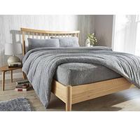 Teddy Sherpa Fleece Fitted Bed Sheet Thermal Super Soft Warm Cosy Luxurious Plain Teddy Bear Fleece Bed Sheets (Grey, Double)