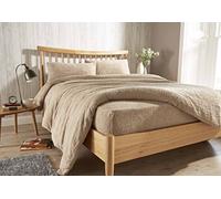 Teddy Sherpa Fleece Fitted Bed Sheet Thermal Super Soft Warm Cosy Luxurious Plain Teddy Bear Fleece Bed Sheets (Taupe, Double)
