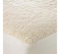 Teddy Sherpa Fleece Underblanket Double Bed Mattress Protector Thermal Faux Sheepskin Fitted Bed Cover Sheet 30cm Extra Deep Size Mattress Topper 135x190cm, Cream
