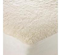 Teddy Sherpa Fleece Underblanket Super King Size Bed Mattress Protector Thermal Faux Sheepskin Fitted Bed Cover Sheet 30cm Extra Deep Mattress Topper 180x200 cm, Cream