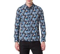 Teddy Smith Men's Cardboard Ml Stret Dress Shirt, Charcoal Flower, L