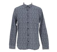 Teddy Smith Men's Ml Karton Dress Shirt, Total Navy/Blue/White, M