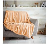 Teddy Soft Throw, Fluffy Blankets For Sofas OR Settees, Luxury Sofa Throws, Peach, 150X200 Cm