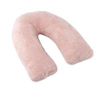 Teddy Soft V Cushion - Pink, Fleece Plush Warm Fuzzy Cuddly Cosy Back Neck Support V-Shaped Pillow with Cover For Orthopedic/Nursing Relaxing