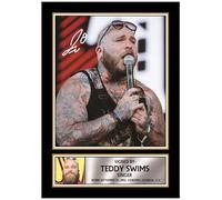 Teddy Swims Printed Signed Poster Print - Live Concert Portrait Wall Art - Soul & R&B Singer Music Memorabilia Gift for Fans, A2 Poster Print (594x420mm)