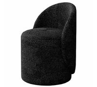 Teddy Swivel Vanity Stool Round Faux Lamb Velvet Accent Chair Stylish Makeup Chair for Dressing Room Entryway & Bedroom 360° Rotatable Cuddle Tub Armchair