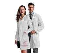 Teddy Uniforms Unisex White Lab Coat for Men & Women, Knee Length Polycotton Work Coat, Press Stud Fastening, 3 Pockets, Relaxed Fit for Lab, Clinic, Pharmacy & Science Students