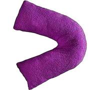 Teddy V Shaped Complete Pillow or Case For Support Maternity Neck Back Soft Warm Plush Cosy Fleece Cover Orthopaedic V Shape Pillow Non-Allergenic (Complete Pillow, Teddy V Pillow Plum/Purple)
