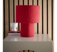 Teddy Velvet Table Lamp Available in Red Yellow or Navy Perfect Blend of Texture, Warmth, and Modern Design (Red)