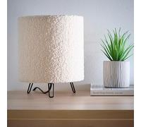 Teddy Velvet Table Lamp in Cream, Lilac, Orange or Grey Small Soft lamp 21cm Tall, Perfect for Bedsides and Cozy Areas (Cream)