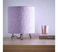 Teddy Velvet Table Lamp in Cream, Lilac, Orange or Grey Small Soft lamp 21cm Tall, Perfect for Bedsides and Cozy Areas (Lilac)