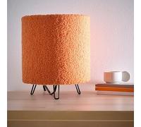 Teddy Velvet Table Lamp in Cream, Lilac, Orange or Grey Small Soft lamp 21cm Tall, Perfect for Bedsides and Cozy Areas (Orange)