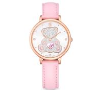 Teddy watch, Swiss Made, Leather strap, Pink, Rose gold-tone finish