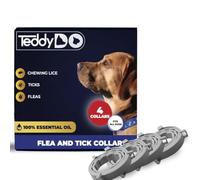 TeddyDo 4 Pack Collar for Dogs | 24 Months Full Protection | Adjustable and Waterproof Collar | Plant Based Formula | Fits all Dogs | Comfortable and Safe