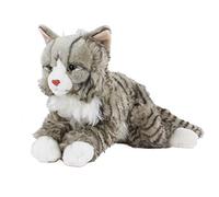 Teddys Rothenburg Cuddly Toy Main Coon Norwegian Cat Lying Grey Tabby 38 cm Plush Cat Plain Toys