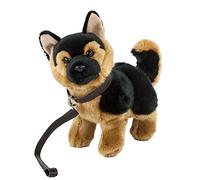 Teddys Rothenburg Cuddly Toy Shepherd Dog with Lead Standing Brown / Black 23 cm Plush Shepherd Dog