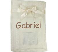 TeddyT's Baby Boys & Girls Personalised Name Super Soft Fleece Pram Blanket (Cream)