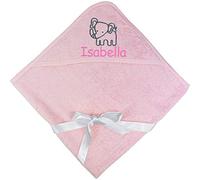 TeddyT's Baby Girl's Personalised Pink Elephant Bathtime Super Soft Hooded Towel Gift