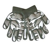 TeddyT's Boy's Camouflage Fine Knit Thermal Gloves with Magic Gripper Palm (Grey Camouflage)