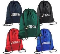 TeddyT's Boy's & Girl's Hockey Embroidered Drawstring Gym & Swimming Bag (Bottle Green)