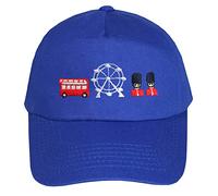 TeddyT's Boy's & Girl's London Bus, Beefeater & Wheel Theme Baseball Cap Sun Hat (Royal Blue)