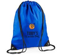 TeddyT's Boy's & Girl's Martial Arts Karate Embroidered Drawstring Bag (Royal Blue)