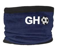 TeddyTs Boy's Personalised Initials & Football Fleece Sports Snood with Adjustable Toggle (Navy Blue)