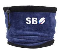 TeddyTs Boy's Personalised Rugby Initials Fleece Sports Snood with Adjustable Toggle (Navy Blue)