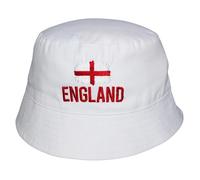 TeddyT's Children's England Football Embroidered White Bucket Sun Hat (UK, Age, 3 Years, 6 Years)