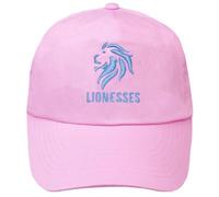 TeddyT's England Lionesses Shimmer Blue Ladies Embroidered Baseball Cap Hat (Baby Pink)