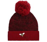 TeddyT's Girl's Glitter Bumble Bee Chunky Marl Knitted Red Bobble Hat