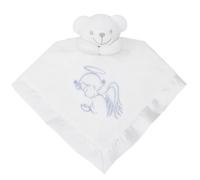 TeddyT's Guardian Angel White Super Soft 3D Baby Comforter Blanket (Silver Embroidery)