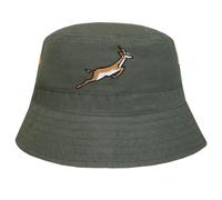 TeddyT's Khaki Green Springbok Toggle Adjustable Embroidered Bucket Hat