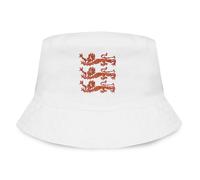 TeddyT's Kids 3 Lions England White Embroidered Bucket Sun Hat (UK, Age, 3 Years, 6 Years, Sparkle Burnt Orange)