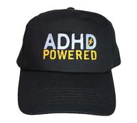 TeddyT's Kid's ADHD Powered Embroidered Baseball Cap Hat (5-10 Years) (UK, Age, 5 Years, 10 Years, Black)