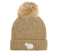 TeddyT's Ladies Embroidered Sheep Rib Bobble Hat (Caramel), S-L