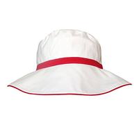 TeddyT's Ladies Fully Reversible 2 in 1 Stripy Wide Brim Summer Sun Hat (S/M (56cm), Red)