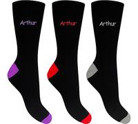 TeddyT's Men's Black Personalised Name Colourful Contrast Heel Socks (3 Pair Pack) (Electric Mix)